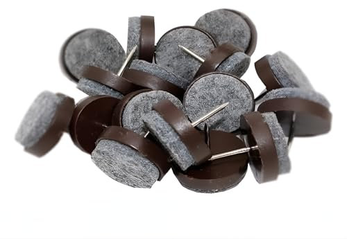 HOOZ Filzgleiter mit Nagel Ø 24mm 50er Set für Möbel, Stuhl und Tisch - Braune Bodenschoner – in verschiedenen Ausführungen – Robuste Möbelgleiter – Premium Schutz für empfindliche Böden