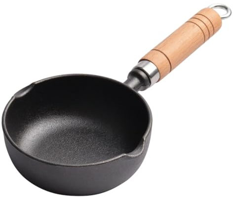 Didiseaon Cast Iron Sauce Pan Mini Frying Pan Butter Warmer Pot Milk Warmer Easy to Clean Compact Design