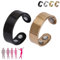 Calmara Magnetic Ring, Calmara Ring with Powerful Magnets, Opening Adjustable Stainless Steel Rings for Women & Men, Better Sleep (Black +Rose Gold)