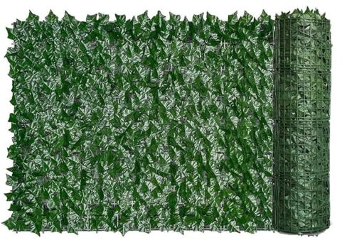 Valla De Seto Artificial De 1 X 5 M, Hojas De Hiedra Verde, Revestimiento De Balcón, Decoración De Césped, Fondo Decorativo, Protección De Privacidad, para Balcón(1x6m)