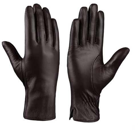 Damen Lederhandschuhe Kaschmir gefüttert Warmer Winter Autofahren Handschuh