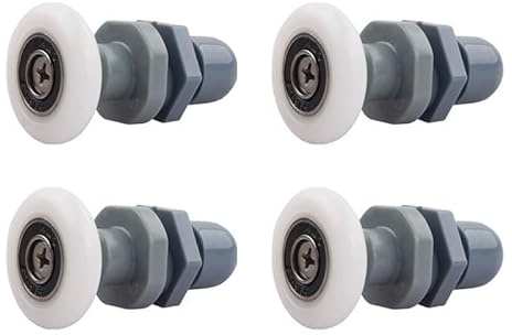 Gettimore Ersatzrollen für Duschkabinen und Dampfkabinen, 4 Stück, verstellbare Rollen mit 19-27 mm Durchmesser, Grau