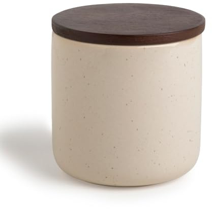 Möve Aura Dose mit Deckel Ø 9 x 10 cm aus Keramik, Creme