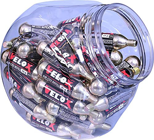 Velox - Tarro de 40 Cartuchos de CO2, 16 g, Unisex, Negro, Talla única