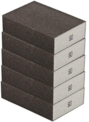 Schleifschwamm GROB 5-er Set I robuste Körnung 80, DIY, Handschleifer, für viele Materialien geeignet I hochwertiger Handschleifklotz, Schleifklotz, Schleifblock