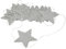 Glitzer Stern Girlande, Stern Papiergirlande zum Aufhängen Partygirlande für Kinderzimmer Babyzimmer Dekoration (Silber)