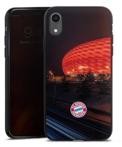 Silikon Hülle kompatibel mit Apple iPhone Xr Case schwarz Handyhülle FC Bayern München FCB Stadion