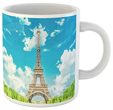 Awowee Coffee Mug the Eiffel Tower New 7 Wonders of World La 11 Oz Ceramic Tea Cup Mugs Best Gift Or Souvenir For Family Friends Coworkers