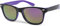 styleBREAKER Kinder Sonnenbrille Retro Nerd Design mit verspiegelten Gläsern | UV400 Schutz | Kunststoffrahmen | für Kleinkinder 18 Monate bis 4 Jahre, Gestell Schwarz-Lila/Glas Lila verspiegelt
