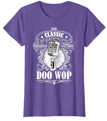 1950s Doo Wop Rockabilly Men Women Sock Hop Microphone T-Shirt