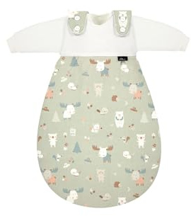 Alvi Baby-Mäxchen 3-teilig Baumwolle Baby Forest - Multi Colored 74/80 | Baby Schlafsack Set mit 2.5 TOG, Sommer- und Winterschlafsack sowie mitwachsendem Schlafsystem aus Baumwolle