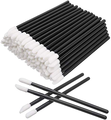 Disposable Lip Brushes Make Up Brush Lipstick Lip Gloss Wands Applicator Tool Makeup Beauty Tool Kits (100pc, Schwarz)