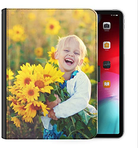 Personalised Case For All Apple iPad Models 10, 9, 8, 7, 6, Air 11, Pro 12.9,13 inch, Mini, 360 Swivel PU Leather Side Flip Folio Cover, Personalize With Image, Customise Photo Case
