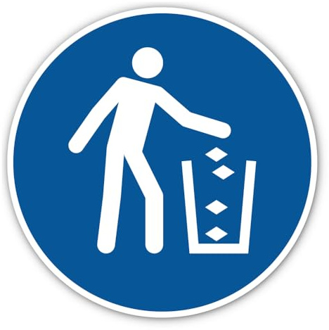 Utilizzare il contenitore dei rifiuti: M030 – DIN EN ISO 7010 / ASR A1.3 – Adesivo: Ø 20 cm, 1 pezzo
