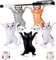 MEISO 5 Stücke Tanzende Katzen und Stifthalter, Schreibtisch Stiftehalter, Mini Cat Figure, Stifthalter,Katzen Stifthalter, Füllhalterständer, Für Desktop Oder Bücherregal Dekorationen