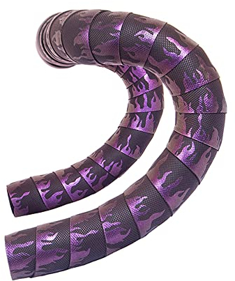 Gradient Flame Fahrrad Lenkerband Stoßdämpfung und Schweißabsorption PU Leder Lenkergürtel für Rennrad Grip Wraps (lila)