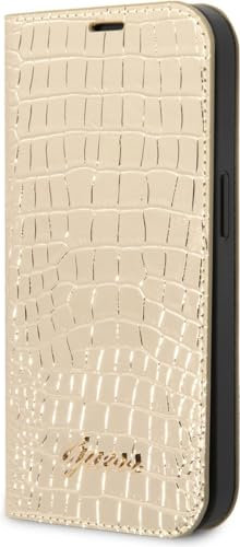 Guess Gold Book Case Compatible with Apple iPhone 14 Pro - PU Leather & Protection.