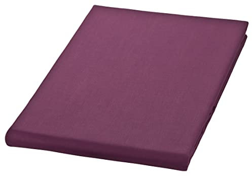 MOON Premium Mako Satin Bettlaken 150x250 ohne Gummizug aubergine