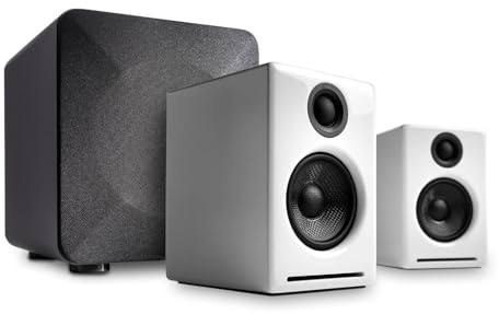 Audioengine A2 Weiß Pc Lautsprecher für Desktop und S6 Subwoofer