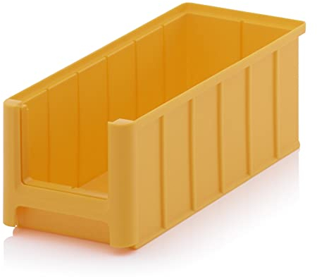 Creativ Ladenbau GmbH Sichtlagerkasten/Sichtbox/Stapelbox/Lagerbox/Sortierkasten/Sortierbox in Größe 3 lang, stapelbar, Farbe: gelb (Melonengelb ähnlich RAL1028)