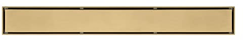 SHUGUANG Duschablauf 60cm Duschrinne Rostfreier Stahl Bodenablauf mit Haarfilter und gerades Rohr, Unsichtbar, Anti-Verstopfen, für Küche, Bad, Keller und Garage,Brushed Gold