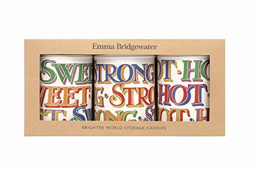 Elite Gift Boxes Emma Bridgewater Brighter World Set of 3 Round tin Caddies 330 x 120 x 160mm