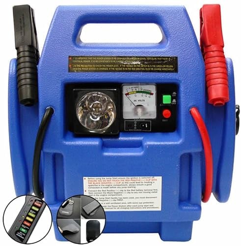 4TRESS PP9 900A Portable Power Pack- Rechargeable Emergency Jump Starter with 300psi Air Compressor, 12V Battery, LED Work Light with Car Battery Alternator Tester and 4TRESS Non Slip Car Dash Mat