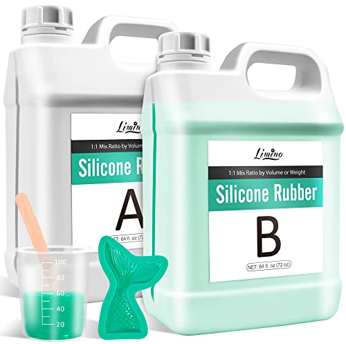 Flüssiges Silikon Kautschuk - 3.8L/4.2kg 15A Silikon Formen Herstellen Kit für Silikonformen Herstellung - 1: 1 Verhältnis Teal Abformsilikon für DIY Harzformen, Kerzenform, Seifenform, Gießen,Basteln