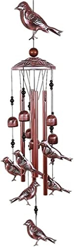 TOBILE Windspiele wasserdichte Vogel-Windspiele Metall Wasser mit 4 Aluminiumrohren 6 Romantische Windspiele for Zuhause