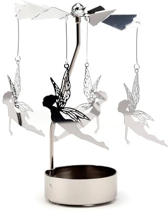 Puckator Feen-Karussell-Teelichthalter, drehbar, Wohnzimmerzubehör, rotierendes Feen-Thema, Heimdekoration, Ornamente, Kerzenhalter, Tischdekoration