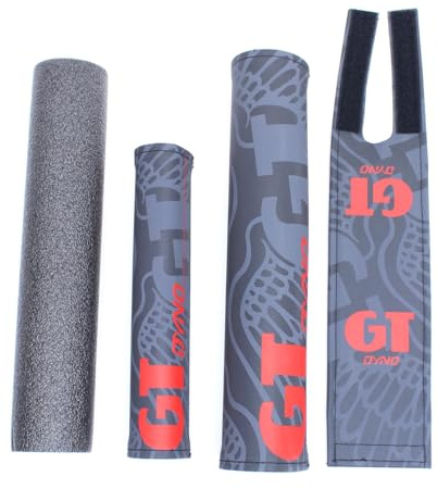 GT DYNO 1989 Re-Issue BMX-Fahrrad-Padset, Nylon, Schwarz, Grau, Rot, 3-teilig