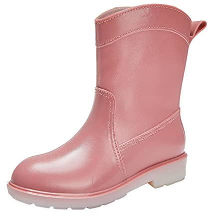 Regenstiefel Damen Gummistiefel Halbhoch Regenschuhe Damen Regenstiefeletten Damen Atmungsaktiv Gummistiefeletten Winterstiefel Gartenschuhe Croslite und Gummisohlen