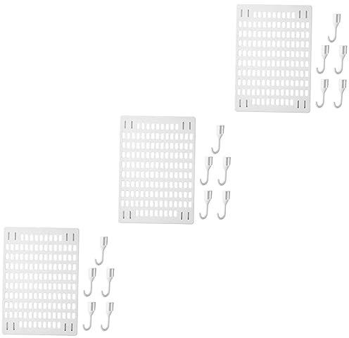 3 Ensembles Panneau Perforé Sans Poinçon Panneaux Perforés En Plastique Panneau Perforé Blanc Support De Rangement En Panneau Perforé Panneau Perforé Noir Bureau Ménage Blanche