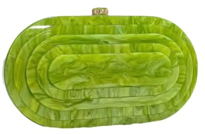 GSYPS Acrylic Clutch Purse Marbled Evening Handags Elegant Shoulder Bag for Wedding Cocktail Party Prom C-Green
