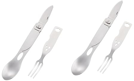 YARNOW 2 Pièces 3 1 Couverts Outils Outil De Repas Couteau Et Une Fourchette Multifonction