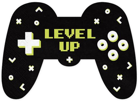 12 Stück Papierservietten Gamepad in Schwarz 11,5x16cm 2-lagig