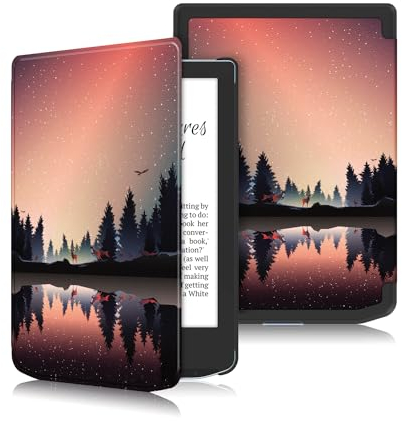DINGGUAGUA Hülle für Pocketbook Verse ‎PB629 /Verse Pro PB634 e-Book Reader 6 Zoll, Flip-Cover mit Auto Schlaf/Wach Funktion,Dämmerung