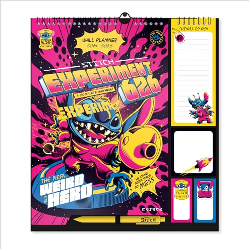 Grupo Erik Kalender 2025 Disney Stitch Kalender 2025 Wandkalender 2025 - Familienplaner 2025 - Monatsplaner 2025 - Offizielles Lizenzprodukt Disney Fanartikel