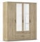 Rauch Möbel Essea, Drehtürenschrank, Kleiderschrank, Garderobe, Schrank mit Stauraum, 4-türig, 2 Spiegeltüren, 2 Schubladen, Spiegel/Glas teilaufgelegt, Farbe Eiche Sonoma, Holz, 168x188x52cm