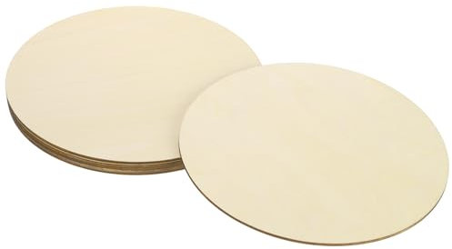 DMiotech Basswood Sheet Round Unfinished Wood Boards 8 Inch x 1/8 Inch Plywood Wood Circles Wood Discs for Crafts Painting Hobby DIY Model Projects, 6 Pack