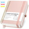 RETTACY Notizbuch B5 Liniert, Bullet Journal mit 100 g/m² Dickem Papier, 150 Blatt/300 Nummerierten Seiten, Collegeblock für Büro und Schule, Lederhülle, Roségold, 17.6 cm x 25 cm