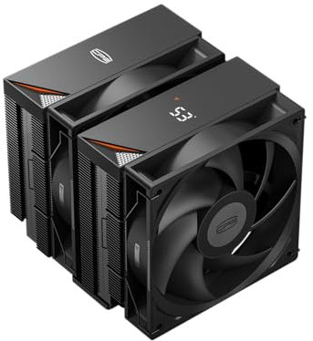PCCOOLER CPS RT620 Digital BK Dissipatore CPU TDP 265W con display digitale in tempo reale, 6 tubi di calore in rame, due ventole FDB da 120 mm, per AMD AM4/AM5, Intel LGA 115X/1200/1700/1851