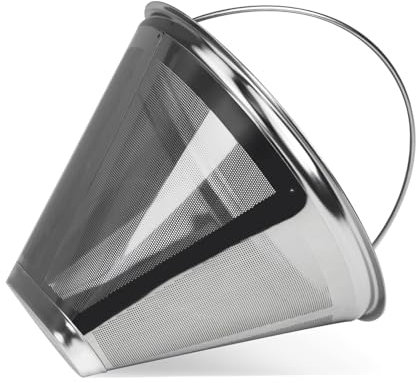 #4 Kaffeefilter Edelstahl Kaffeefilter Wiederverwendbarer Kaffeefilter Kompatibel mit Technivorm Moccamaster KBGV und KBT Kaffeemaschinen Langlebiger Edelstahlfilter für nachhaltiges Brauen