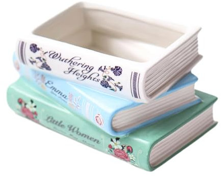 JISADER Kreativ Blumentopf Vase, Book Shaped Flower Vase, Ceramic Vase, Book Vase Buchvase für Blumen, Keramik Dekorative Vase für Blumen Schlafzimmer Tischdeko Wohnzimmer Büro, Mehrere Bücher