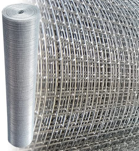 Garmix Volierendraht 6x6mm Drahtgitter 4-Eck Maschendraht Zaun Feuerverzinkt 0,65 mm (100cm x 25m)
