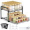 AHOMSEL Estantería para especias extensible de 2 niveles, altura ajustable organizador de armario de cocina, estante para especias de pie, estante extensible con adhesivo, para armario de cocina