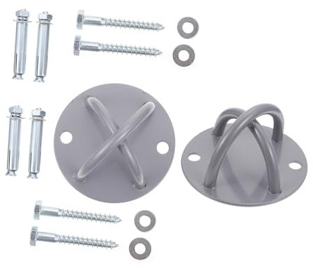 Toddmomy 2 Sets Aerial Hängematten Fixierungsplatten Mit Sandbags Und Haken Hochbelastbare Halterung Für Tanz Und Graue 2 Loch Platten Mit Schrauben Und Dübel