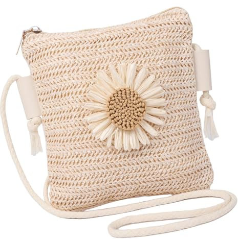 Iridsmole Straw Bag for Women, Weave Handmade Bohemian Crossbody Bag, Summer Beach Bags for Ladies Summer Beach Holiday Travel