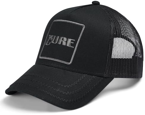 Amplified Trucker Baseballkappe mit verstellbarem Snapback-Verschluss, Atmungsaktiv - The Cure, Schwarz-Grau