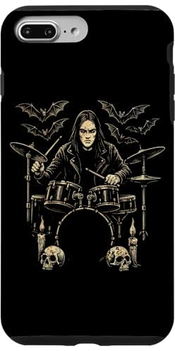 Vintage-Drummer Tambores de batería baterista Batería Carcasa para iPhone 7 Plus/8 Plus